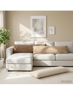 Federa 2 pz HOUTEN Tortora 40 x 145 cm Tessuto Chenille 2