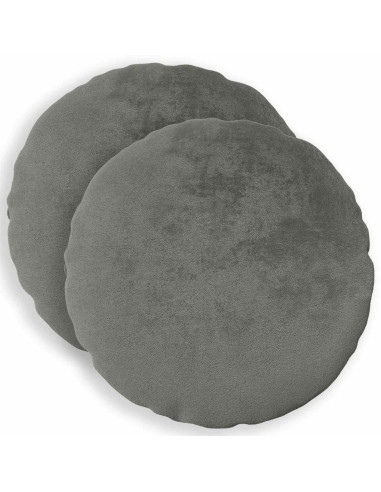 Federa 2 pcs HEERLEN Grigio Scuro Ø 40 cm Flanella