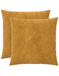 Federa 2 pcs HEERLEN Giallo 60 x 60 cm Fleece in microfibra
