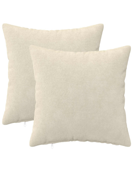 Federa 2 pcs HEERLEN Crema 30 x 30 cm Fleece in microfibra