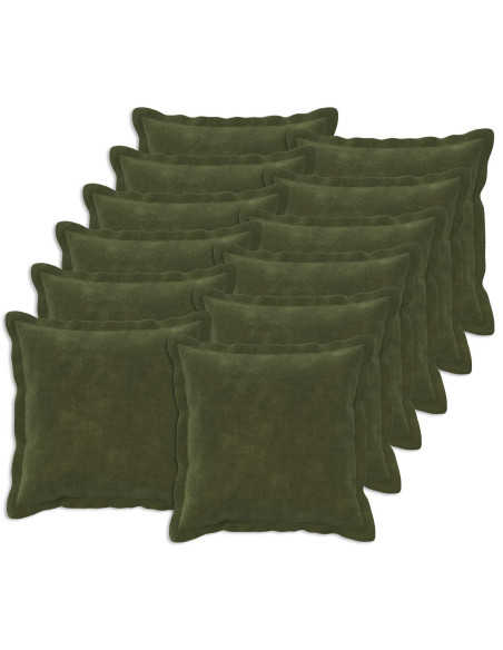 Federa 12 pcs HOUTEN Verde 50 x 50 cm Fleece in microfibra