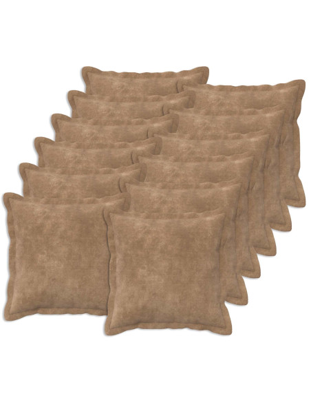 Federa 12 pcs HOUTEN Tortora 50 x 50 cm Fleece in microfibra
