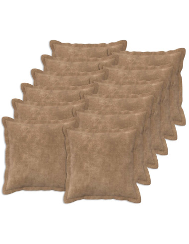 Federa 12 pcs HOUTEN Tortora 45 x 45 cm Fleece in microfibra