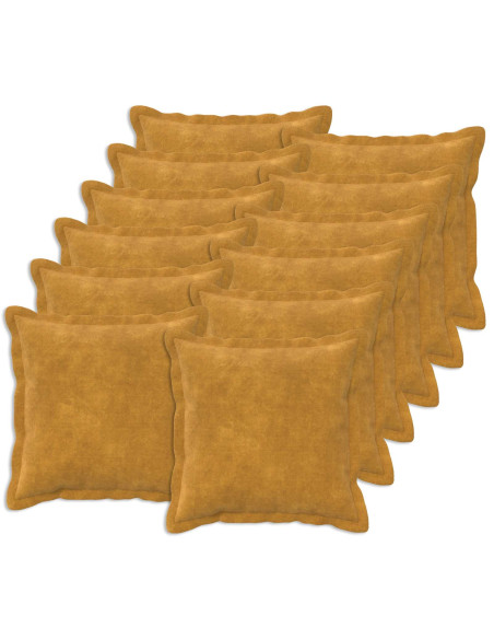 Federa 12 pcs HOUTEN Giallo 50 x 50 cm Fleece in microfibra