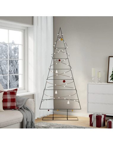Albero di Natale Decorativo in Metallo Nero 210 cm