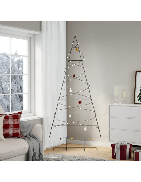 Albero di Natale Decorativo in Metallo Nero 210 cm