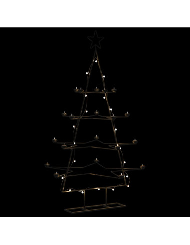 Albero di Natale Decorativo in Metallo Nero 140 cm