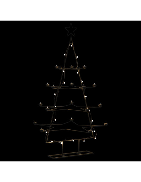 Albero di Natale Decorativo in Metallo Nero 140 cm