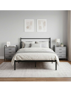 Armadio da Notte 2 pz Sonoma grigio 48 x 36,5 x 60 cm