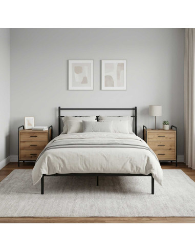 Armadio da Notte 2 pz Rovere Artigianale 48 x 36,5 x 60 cm