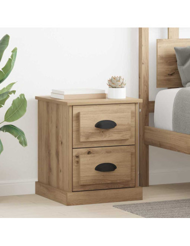 Armadio da Notte 2 pz Rovere artigianale 39 x 39 x 47.5 cm