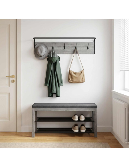 Appendiabiti Montaggio a parete Sonoma grigio 100 x 30 x 25 cm