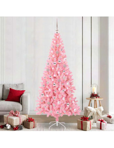 Albero di Natale con 300 LED con supporto Rosa 240 cm PVC