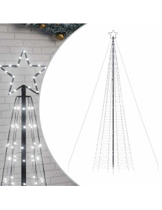 Albero di Natale a LED con Punte 1534 LED Bianco Freddo 500 cm 2