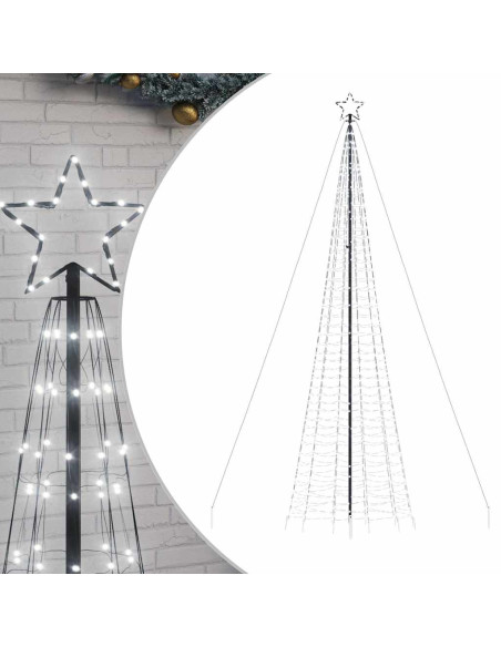Albero di Natale a LED con Punte 1534 LED Bianco Freddo 500 cm