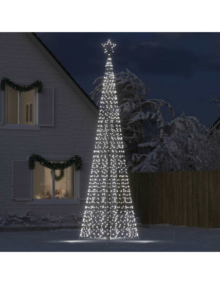 Albero di Natale a LED con Punte 1534 LED Bianco Freddo 500 cm