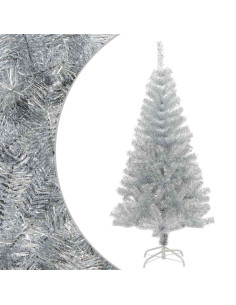 Albero di Natale Artificiale con Supporto Argento 150 cm PET 2