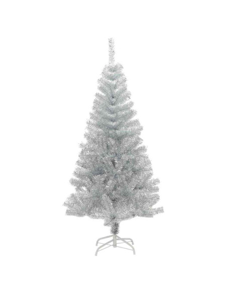 Albero di Natale con 150 LED con supporto Argento 150 cm PET