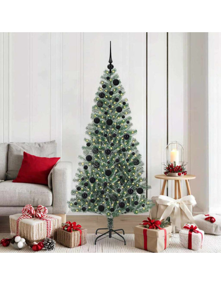 Albero di Natale Artificiale Imbiancato con Luci LED 180 cm