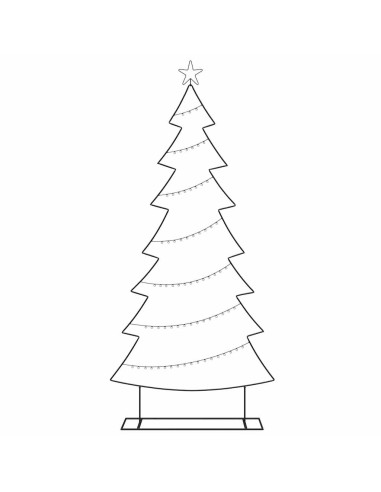 Albero di Natale in metallo Nero 210 cm Acciaio