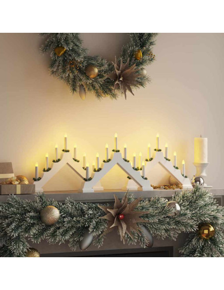 Ponte con Candele di Natale 3 pz 7 LED Bianco caldo