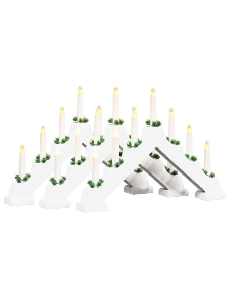 Ponte con Candele di Natale 3 pz 7 LED Bianco caldo