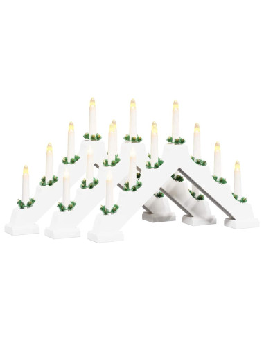 Ponte con Candele di Natale 3 pz 7 LED Bianco caldo