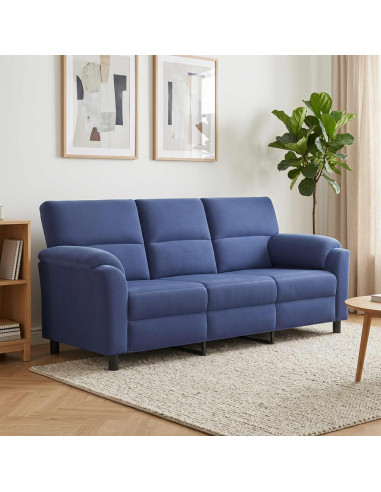 Divano Blu Polizia 214 x 85 x 93 cm Velluto