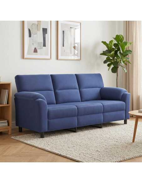 Divano Blu Polizia 214 x 85 x 93 cm Velluto