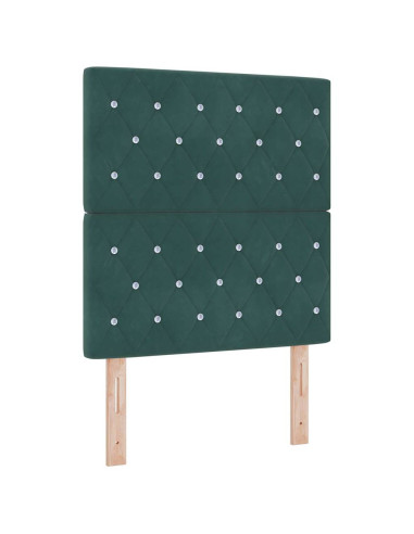 Letto a Sorgente LED Verde Scuro 80 x 200 cm Tessuto