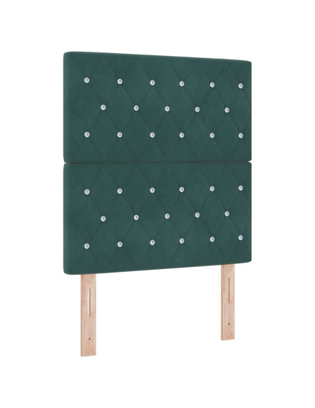 Letto a Sorgente LED Verde Scuro 80 x 200 cm Tessuto