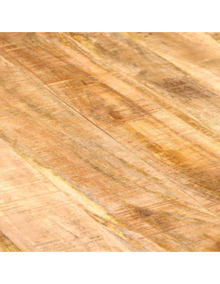 Tavolo da Pranzo in Legno Massello di Mango e Acciaio 180 cm