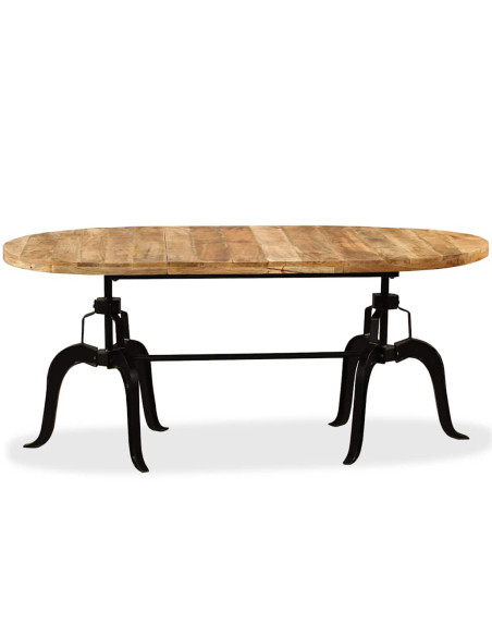 Tavolo da Pranzo in Legno Massello di Mango e Acciaio 180 cm