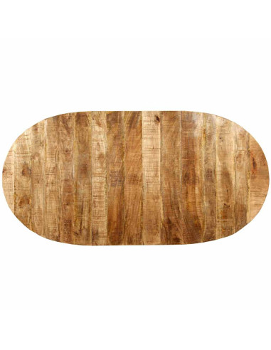 Tavolo da Pranzo in Legno Massello di Mango e Acciaio 180 cm