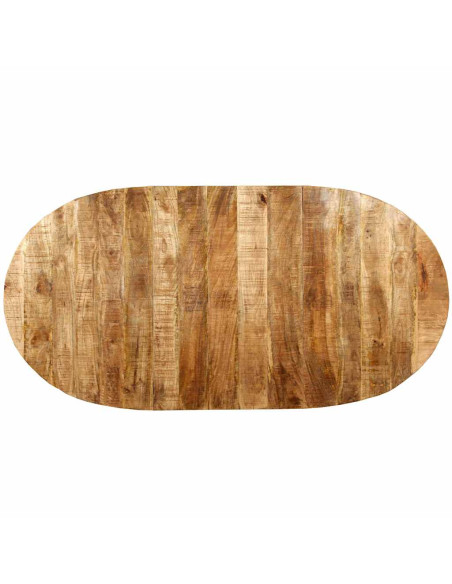 Tavolo da Pranzo in Legno Massello di Mango e Acciaio 180 cm
