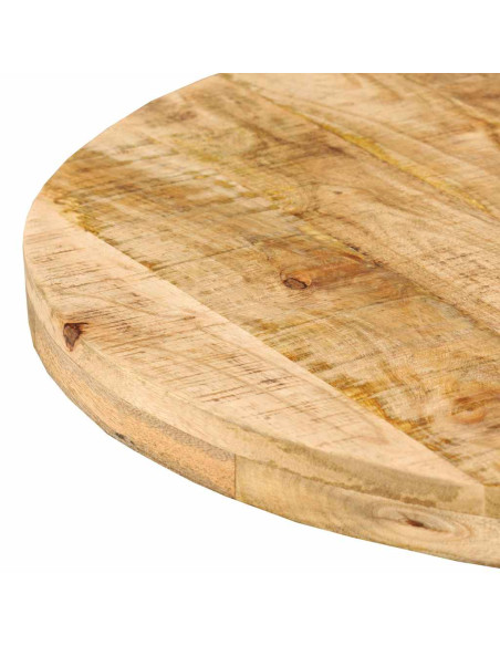 Tavolo da Pranzo in Legno Massello di Mango e Acciaio 180 cm