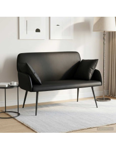 Divano a 2 posti con gambe in metallo 2 posto Nero Similpelle