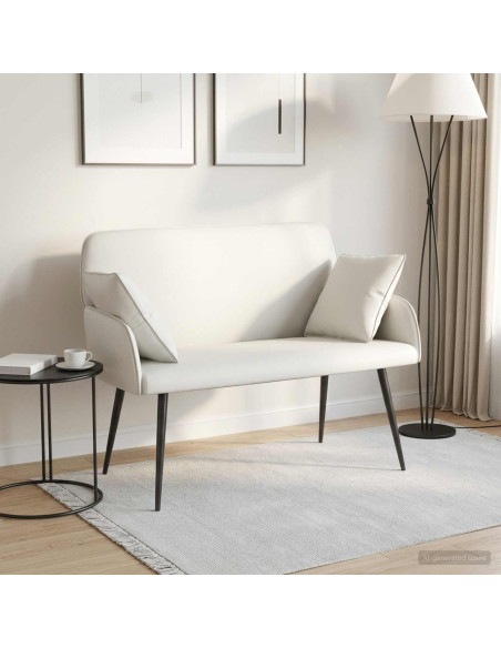 Divano a 2 posti con gambe in metallo 2 posto Bianco Similpelle