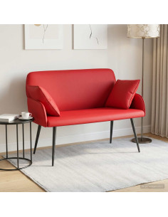 Divano a 2 posti con gambe in metallo 2 posto Rosso Similpelle