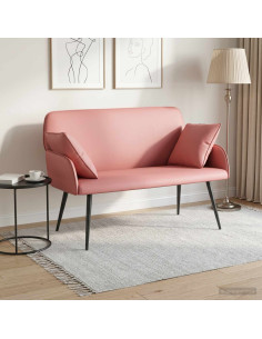Divano a 2 posti con gambe in metallo 2 posto Rosa Similpelle