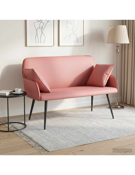 Divano a 2 posti con gambe in metallo 2 posto Rosa Similpelle