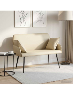 Divano a 2 posti con gambe in metallo 2 posto Crema Similpelle