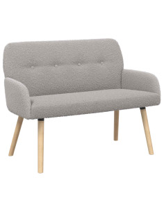 Divano a 2 Posti con Gambe in Legno Massello Grigio Chiaro 2