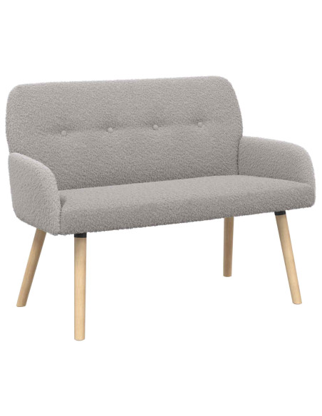 Divano a 2 Posti con Gambe in Legno Massello Grigio Chiaro
