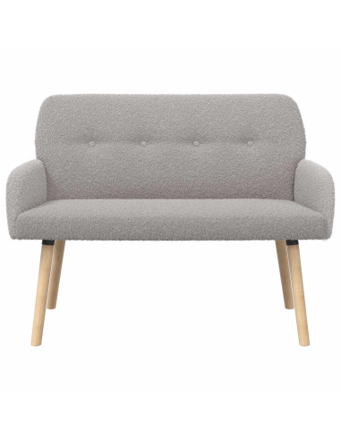 Divano a 2 Posti con Gambe in Legno Massello Grigio Chiaro