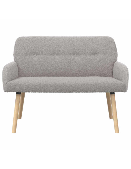 Divano a 2 Posti con Gambe in Legno Massello Grigio Chiaro