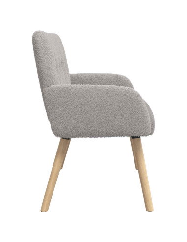 Divano a 2 Posti con Gambe in Legno Massello Grigio Chiaro