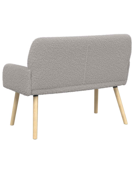 Divano a 2 Posti con Gambe in Legno Massello Grigio Chiaro