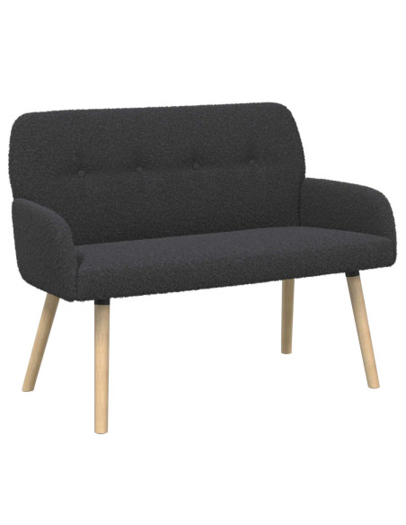 Divano a 2 Posti con Gambe in Legno Massello Grigio Scuro