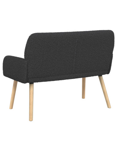 Divano a 2 Posti con Gambe in Legno Massello Grigio Scuro